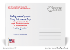 Rustic Americana Patriotic Happy Fourth 4th of July Independence Day Postcards