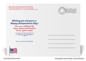 Patriotic Americana Happy 4th of July Independence Day Postcards for Business
