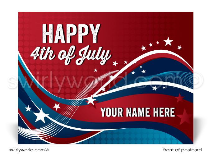 Patriotic Americana Happy 4th of July Independence Day Postcards for Business