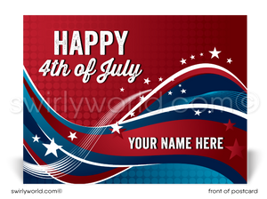 Patriotic Americana Happy 4th of July Independence Day Postcards for Business