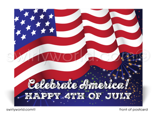 American Flag Patriotic USA Happy 4th of July Independence Day Postcards