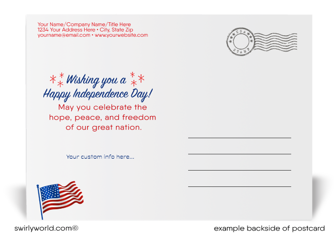 Professional Patriotic American Happy Fourth of July Independence Day Postcards