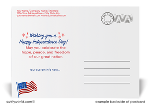 Patriotic American Flag Happy 4th of July Independence Day Postcards for Business
