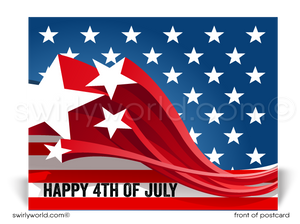 Patriotic American Flag Happy 4th of July Independence Day Postcards for Business