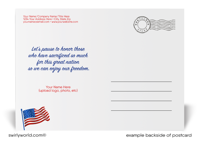 Professional Patriotic American Honor and Remember Happy Memorial Day Postcards