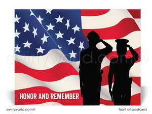 Professional Patriotic American Honor and Remember Happy Memorial Day Postcards