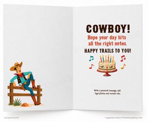 Vintage Happy Birthday Singing Cowboy Card