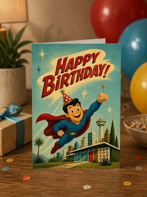 Happy Birthday Superhero Card