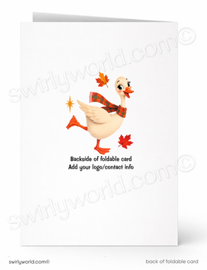 Happy 1950s Style Fall Goose Retro Autumn Greeting Card