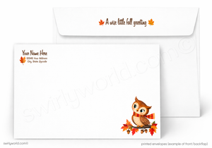 Happy Fall Owl Autumn Retro Greeting Card
