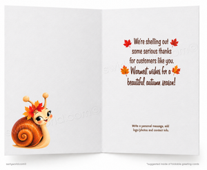 Happy Fall Snail on Mushroom Retro Greeting Card
