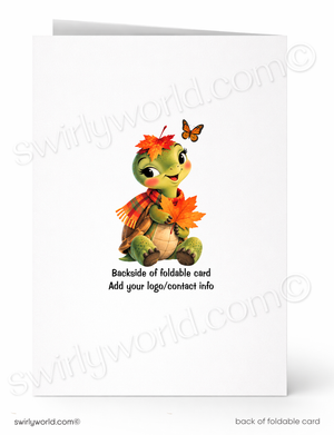 Happy Fall Turtle Autumn Greeting Card
