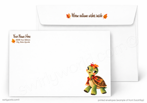 Happy Fall Turtle Autumn Greeting Card