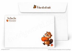 Happy Fall Y’all Beaver Autumn Greeting Card