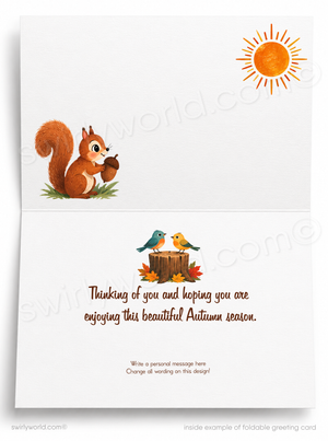 Happy Fall Y’all Fox Pumpkin Patch Greeting Card