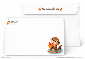 Happy Fall Y’all Otter Autumn Retro Greeting Card