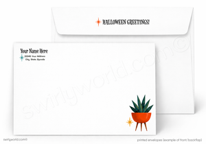 Realtor-Themed Halloween Greeting Card - Haunted House & Jack-O'-Lanterns Design