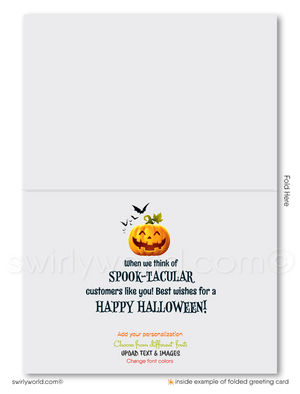 "We All Light Up" Digital Halloween Greeting Card - Jack-o'-Lantern & Haunted Mansion Design