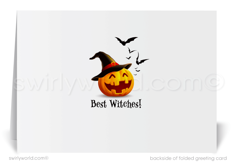 Product Title: "We All Light Up" Happy Halloween Greeting Card - Jack-o'-Lantern & Haunted Mansion Design