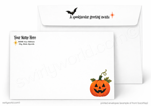 Happy Halloween Haunted House Vintage Style Greeting Card