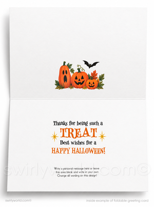 Happy Halloween Haunted House Vintage Style Greeting Card