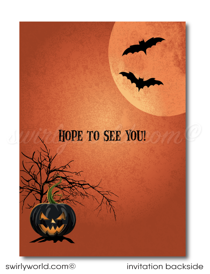  Scary Haunted House Creepy Halloween Costume Party Printed Invitations and Envelopes