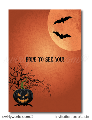  Scary Haunted House Creepy Halloween Costume Party Printed Invitations and Envelopes