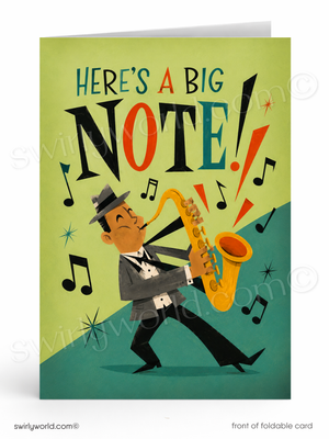 Funny Musician Saxophone Player Customer Happy Birthday Card