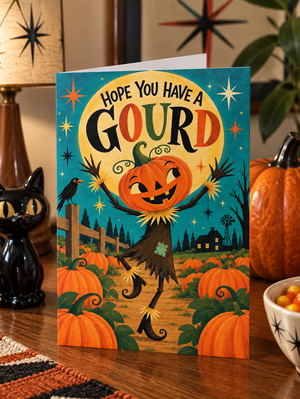 Hope You Have a Gourd Halloween Retro Fall Greeting Card
