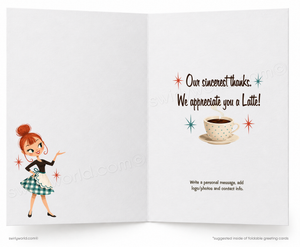 Retro Coffee Business Thank You Postcard | I’d Like to Expresso
