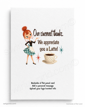 Retro Coffee Business Thank You Postcard | I’d Like to Expresso