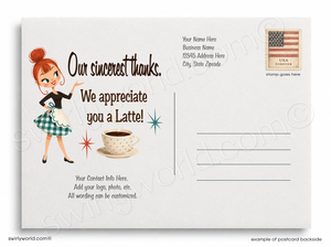 Retro Coffee Business Thank You Postcard | I’d Like to Expresso