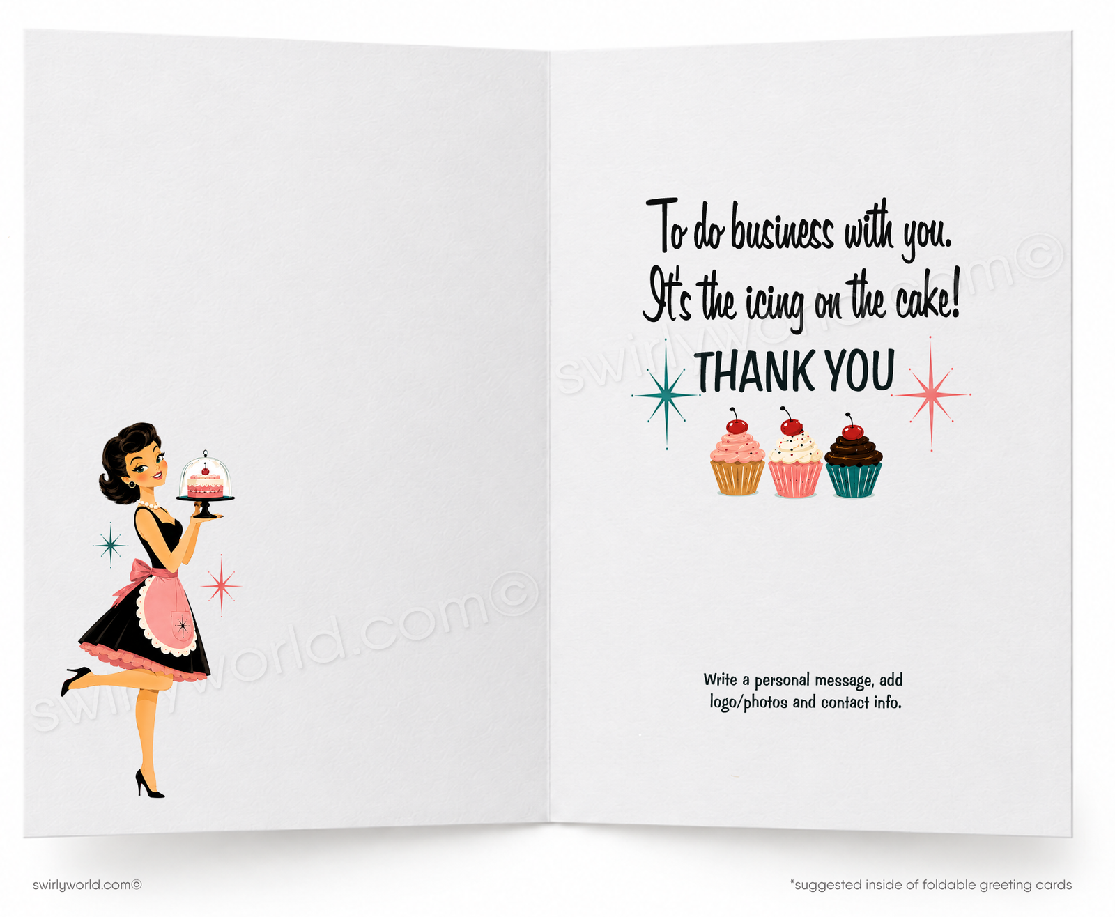 It Sure Is Sweet Patisserie Business Thank You Card for Women