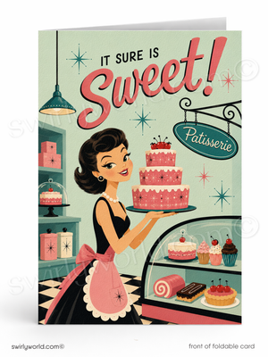 It Sure Is Sweet Patisserie Business Thank You Card for Women