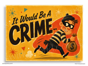 It Would Be a Crime Retro Business Thank You Flat Card