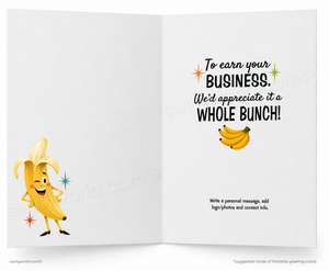 Cartoon Banana Funny Sales Cards for Prospecting Customers