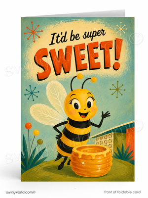 It’d Be Super Sweet Bee Sales Promotion Greeting Card
