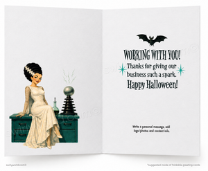 Bride of Frankenstein – It’s Electric Retro Pinup Monster Halloween Card