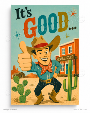 It’s Good Retro Cowboy Business Thank You Card Postcard