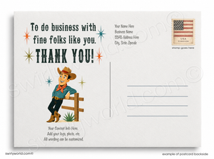It’s Good Retro Cowboy Business Thank You Card Postcard