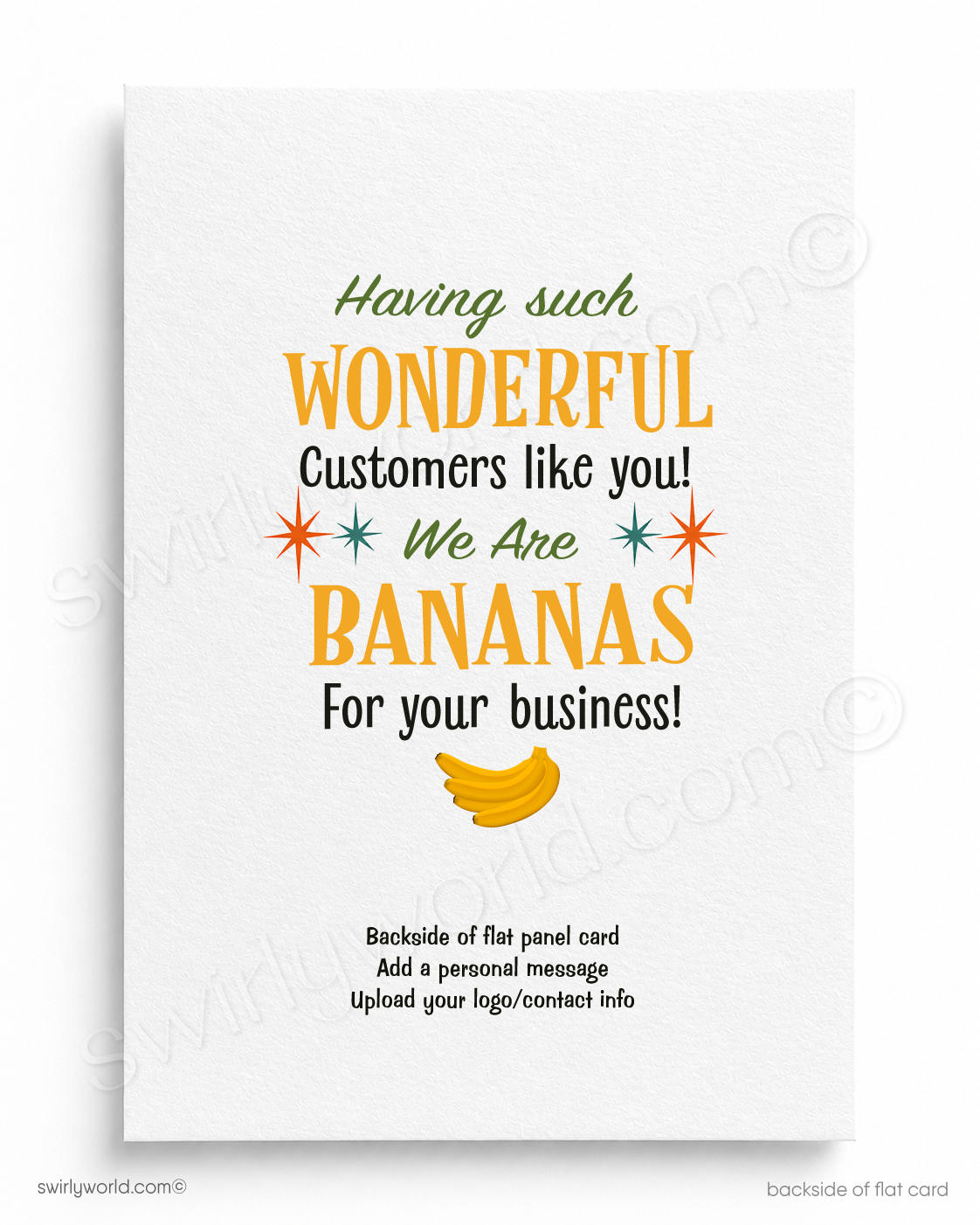 A retro-style illustrated fruit market poster featuring a smiling cartoon banana standing beside a fruit stand with signs reading 'Sweet Bananas 29¢ LB.' and 'Fresh & Juicy!'.