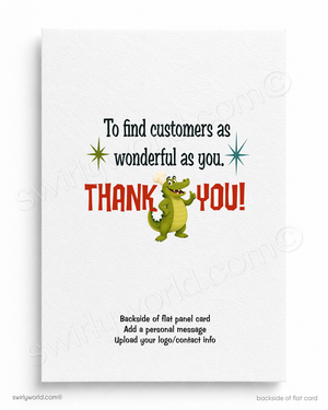 It’s So Very Rare Alligator Business Thank You Flat Panel Greeting Card