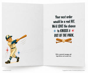 I’ve Got My Eye on the Ball Baseball Sales Promotion Card
