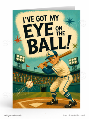 I’ve Got My Eye on the Ball Baseball Sales Promotion Card