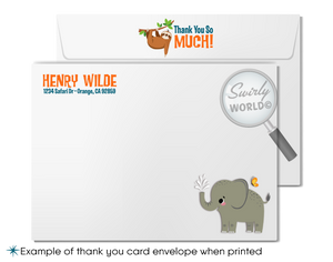 Embark on an adventure with our "Welcome to the Jungle" Safari Animals 1st Birthday Invitation Set. Featuring adorable jungle animals and vibrant designs, this set includes coordinated invitations, thank you cards, and envelopes. Perfect for a wild, unforgettable celebration of your little one's first milestone.