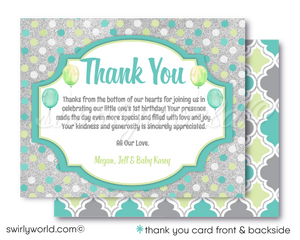 "Little Peanut" Gender Neutral Baby Elephant First 1st Birthday Party Digital Invitations