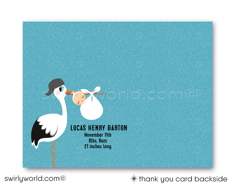 All-Star Sports 'It's a Boy' Baby Shower Invitation and Thank You Card Bundle