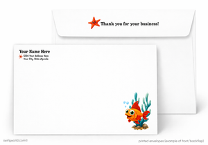 Funny Customer Appreciation Card | Looks Like I'm Hooked Vintage Fishing Cartoon