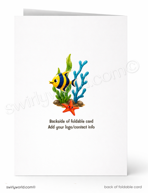 Funny Customer Appreciation Card | Looks Like I'm Hooked Vintage Fishing Cartoon