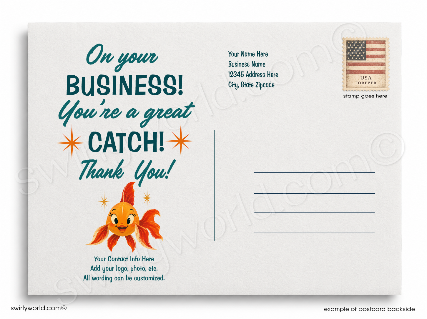 Cartoon fish with a speech bubble saying 'Looks like I'm Hooked' in an underwater scene.